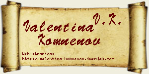 Valentina Komnenov vizit kartica
